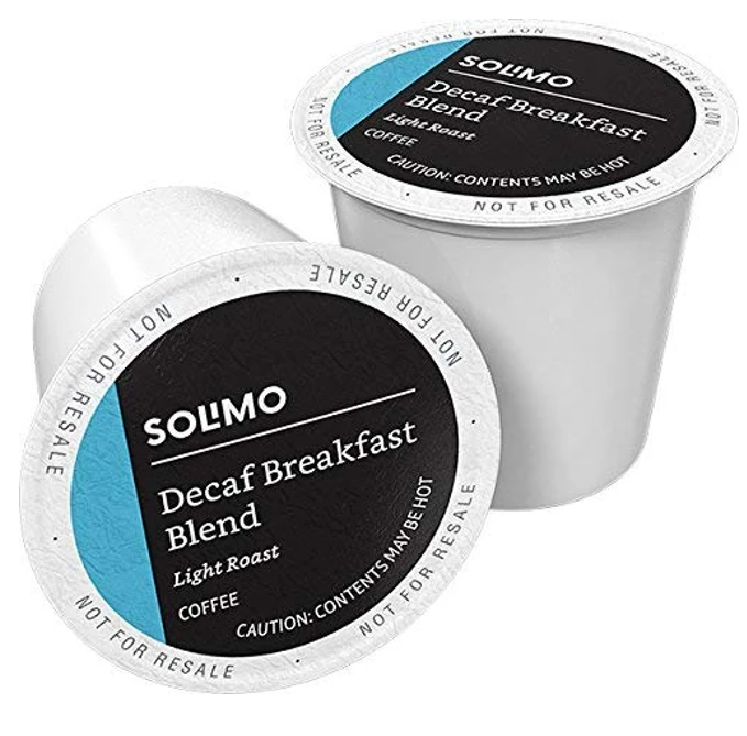 Amazon Brand Solimo Decaf Light Roast Coffee Pods