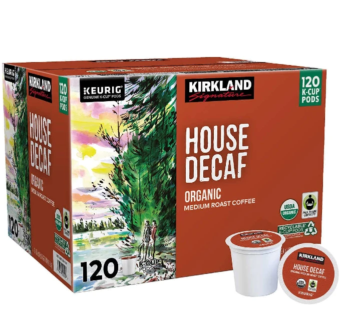 Kirkland Signature Organic House Decaf Coffee K Cups for keurig