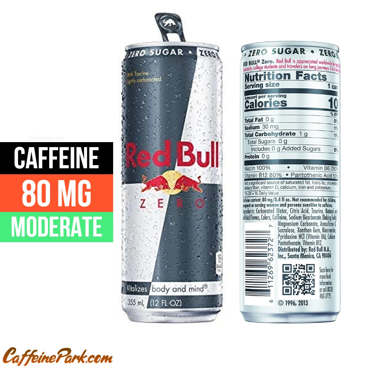 Red Bull Zero Content: caffeine is in a