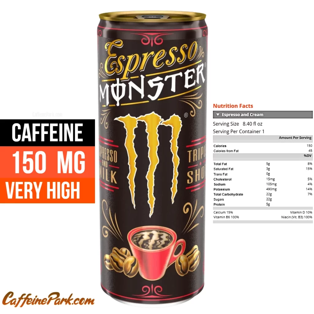 Caffeine in Espresso and Milk Monster