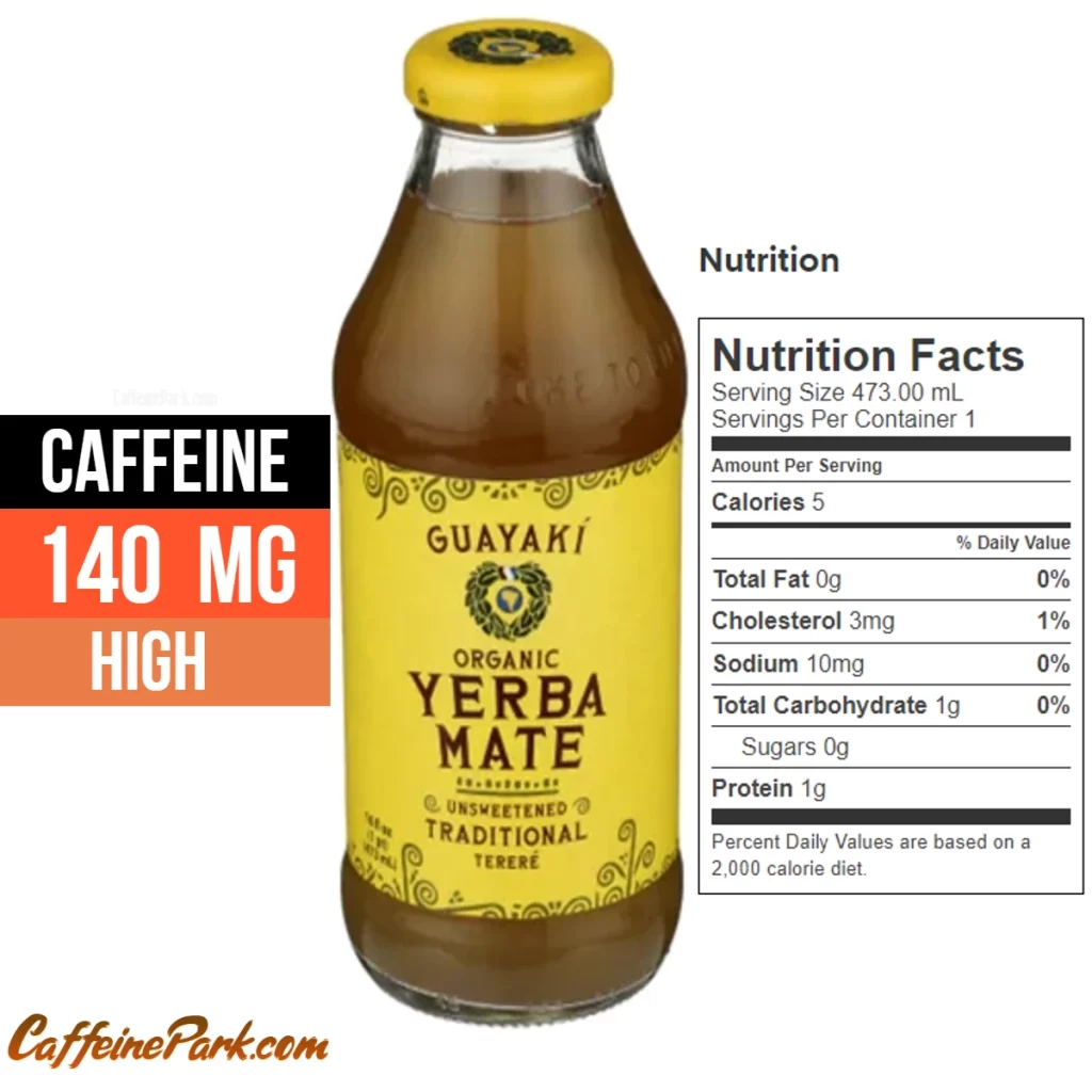 Guayaki Canned Yerba Mate Caffeine Content: How much is in?