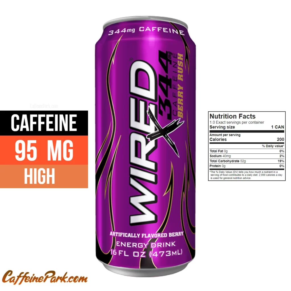 Caffeine in Wired X Berry Rush Energy Drink