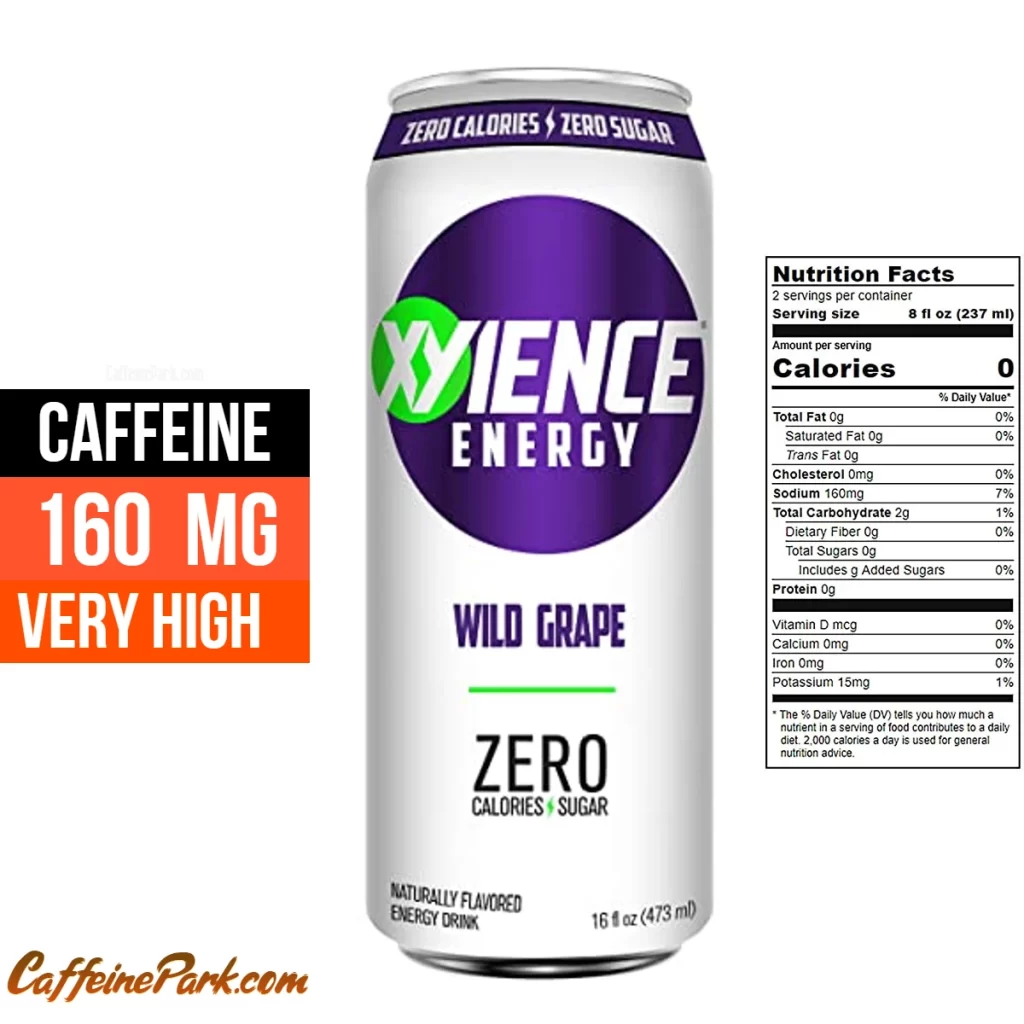 Caffeine in XYIENCE Wild Grape Energy Drink