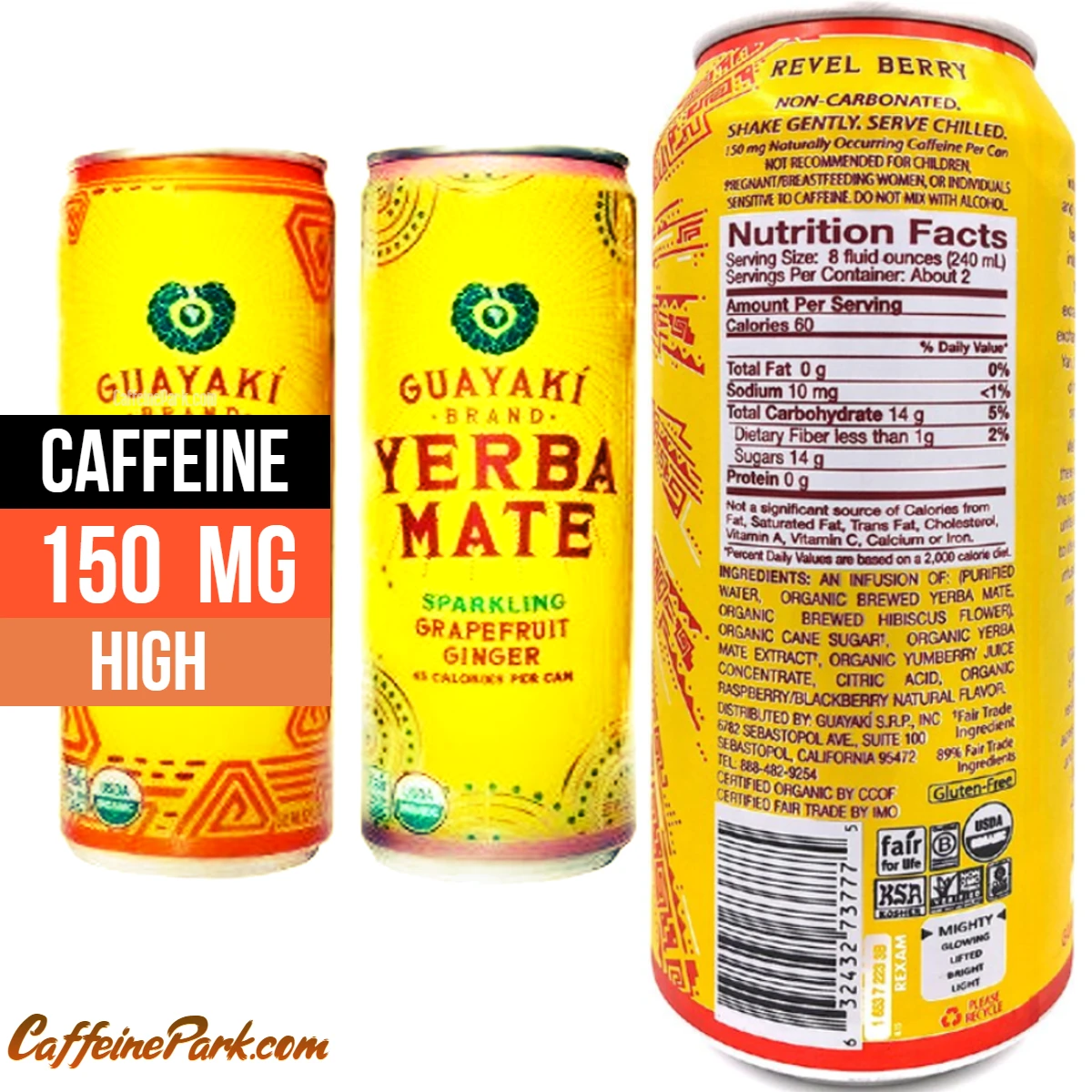 Slepen kip Geleidbaarheid How much caffeine is in Guayaki Canned Yerba Mate?