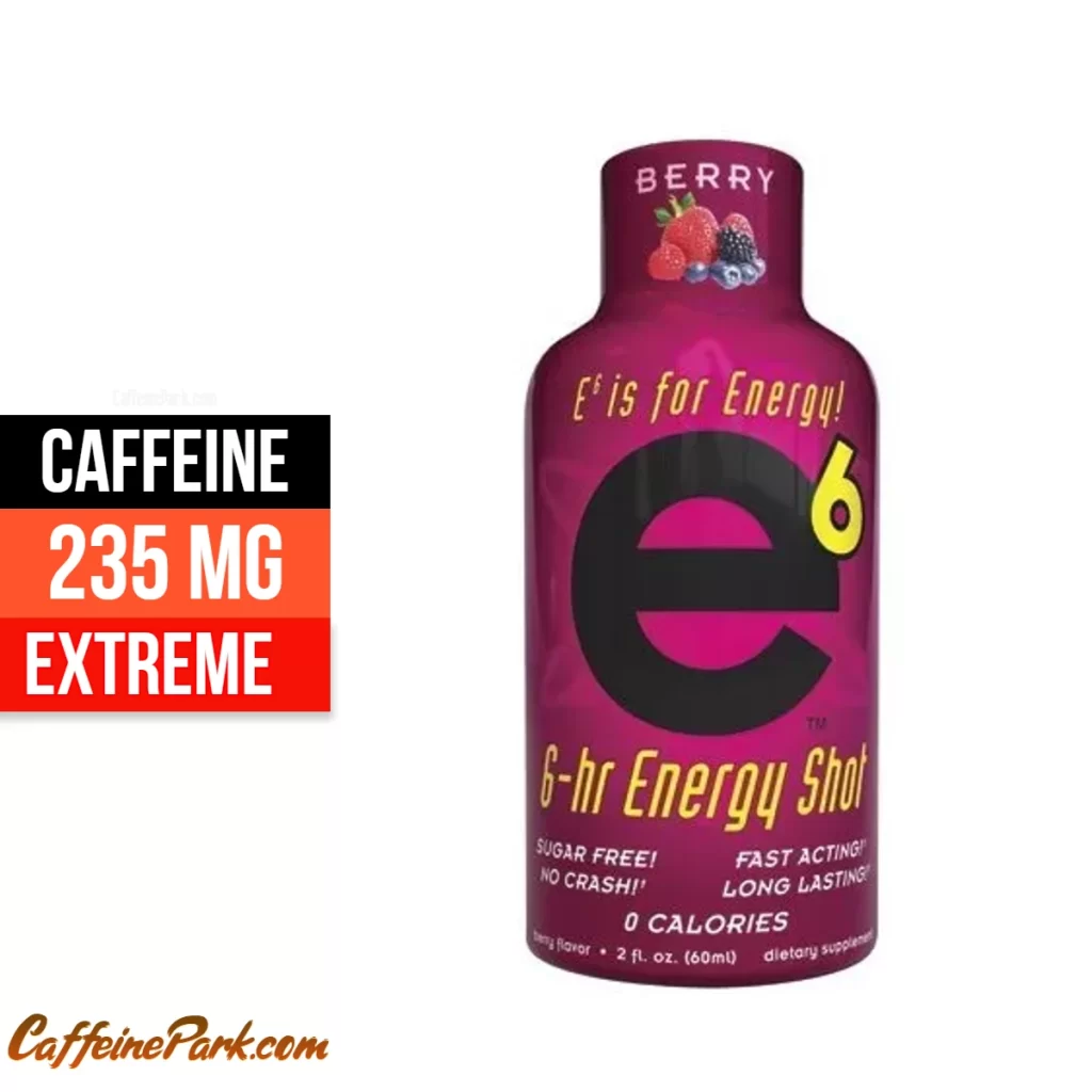 Caffeine in E Energy Shot Berry
