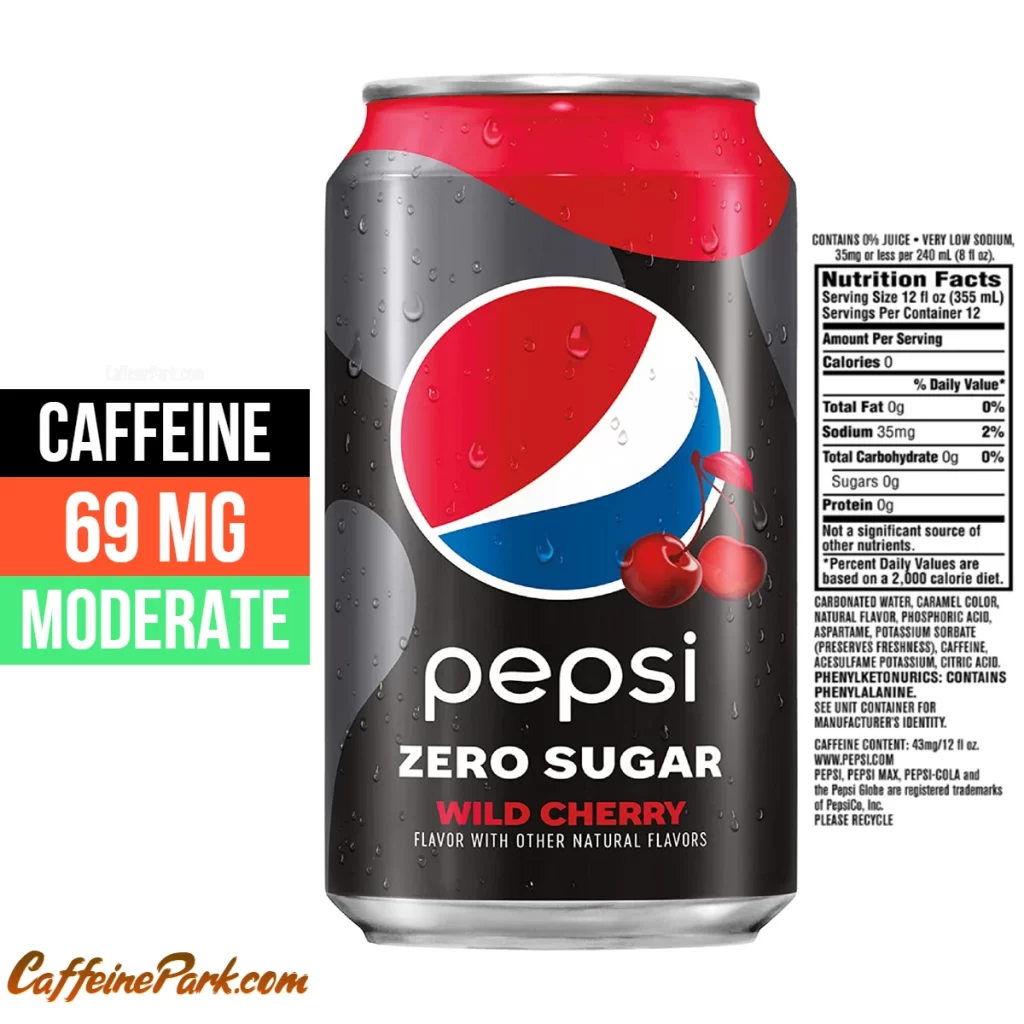 Caffeine in Pepsi Zero Sugar Wild Cherry
