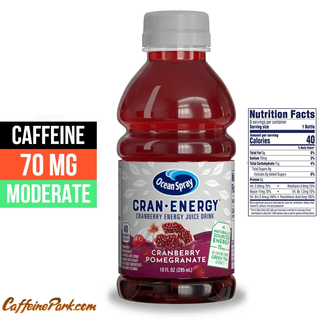 Caffeine in a Cran Energy Pomegranate
