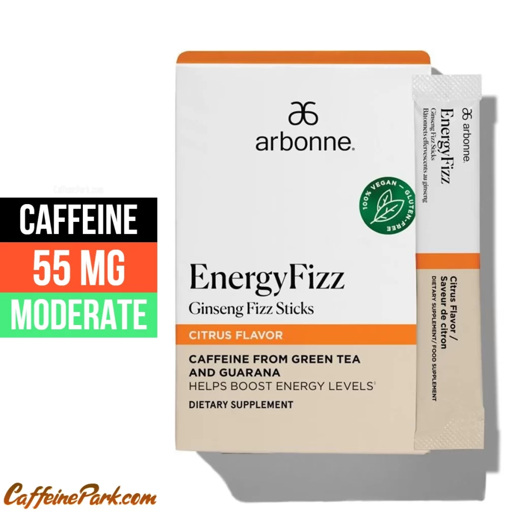 Caffeine in a Energy Fizz Sticks Citrus
