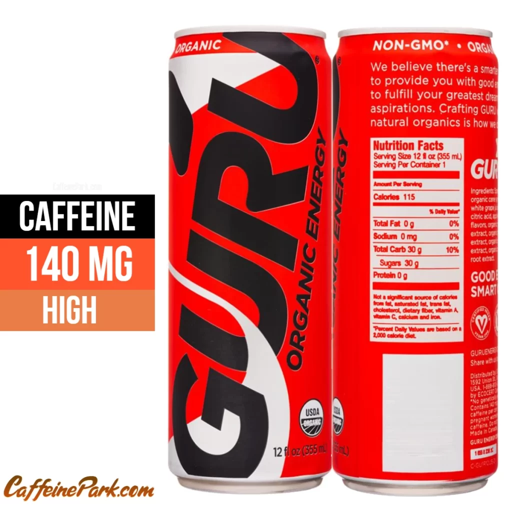 Caffeine in a GURU Energy Organic