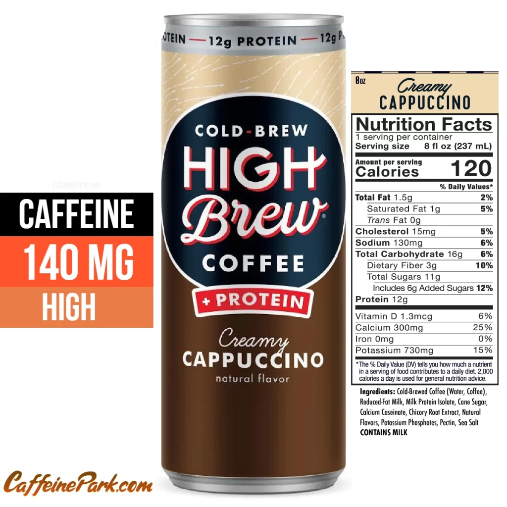 Caffeine in a High Brew Creamy Cappuccino