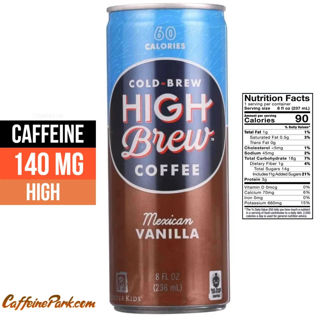 Caffeine in a High Brew Mexican Vanilla