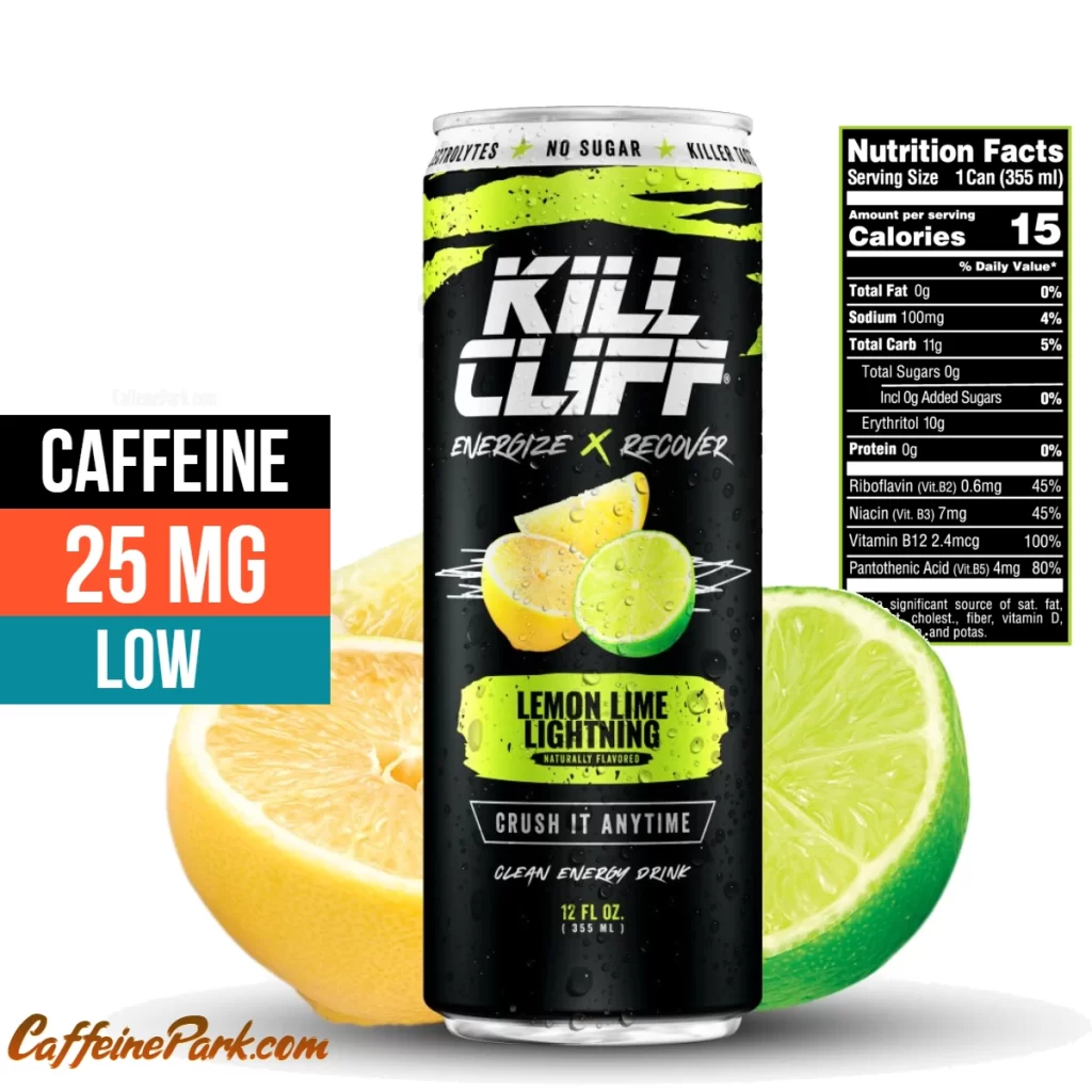 Caffeine in a Kill Cliff Lemon Lime Lightning