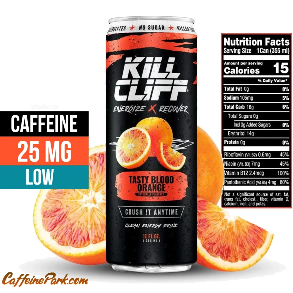 Caffeine in a Kill Cliff Tasty Blood Orange