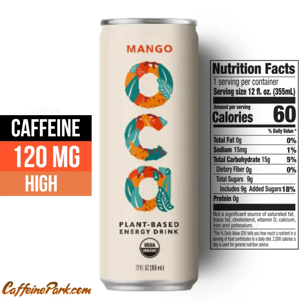 Caffeine in a OCA Mango Energy drink