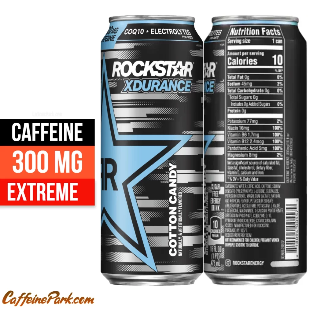 Caffeine in a Rockstar XDurance Cotton Candy