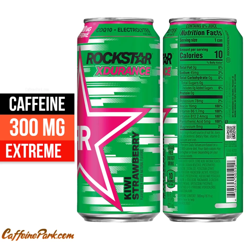 Caffeine in a Rockstar XDurance Kiwi Strawberry