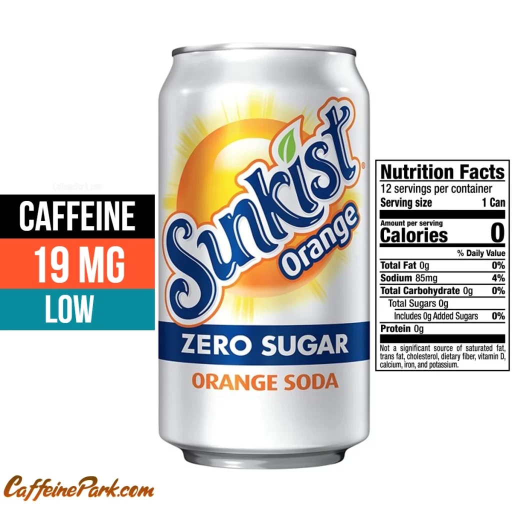 Caffeine in a Sunkist Zero Sugar