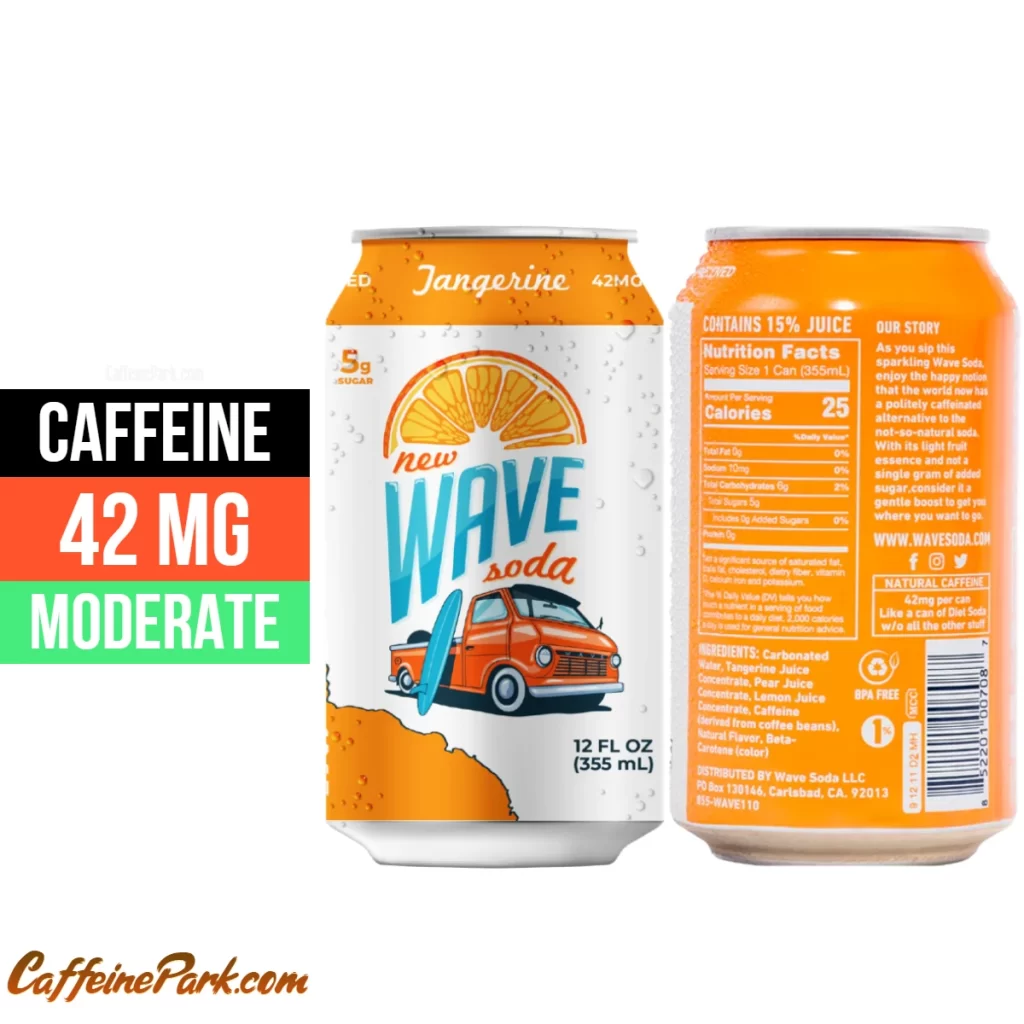 Caffeine in a Wave Soda Tangerine