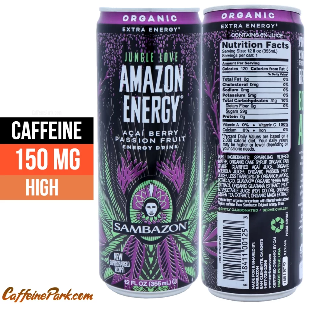 caffeine in Amazon Energy Jungle Love