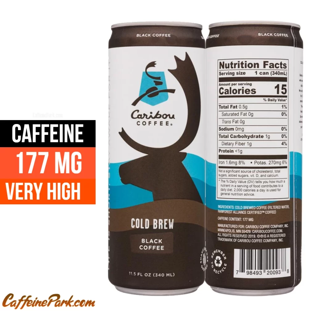caffeine in Caribou Canned Cold Brew Black