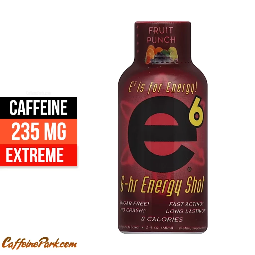caffeine in E Energy Shot Fruit Punch
