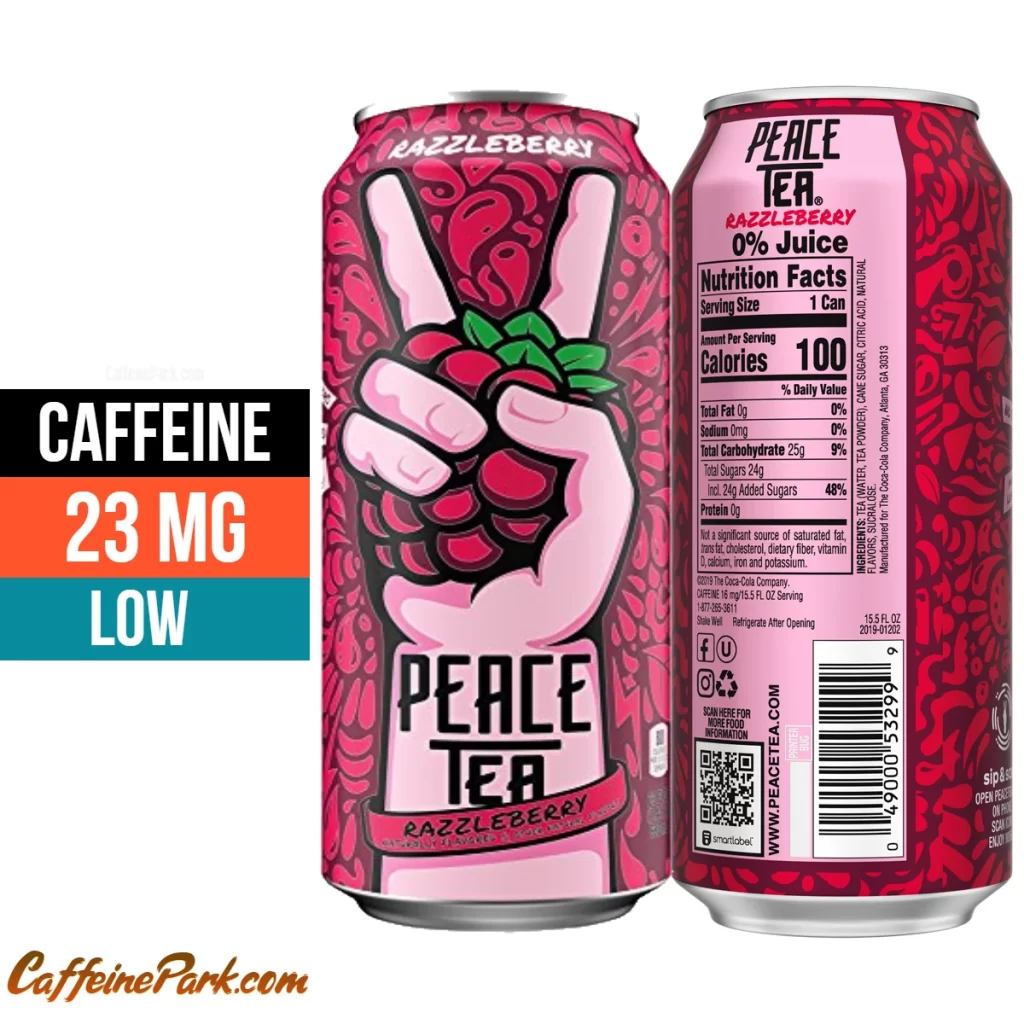 caffeine in Peace Tea Razzleberry