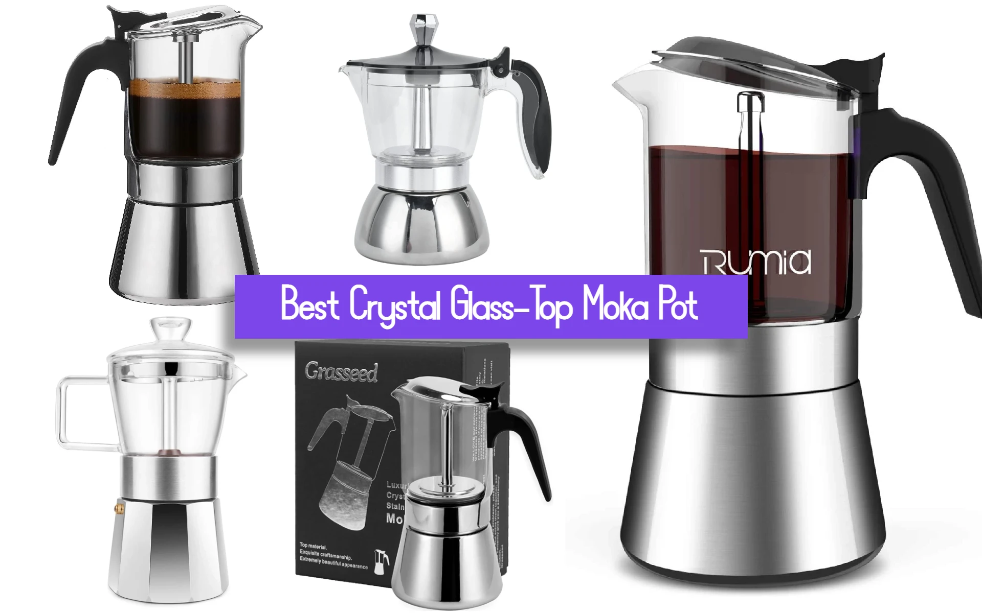 Induction Moka Pot Crystal Glasstop Stainless Steel Stovetop Espresso  Makerclass