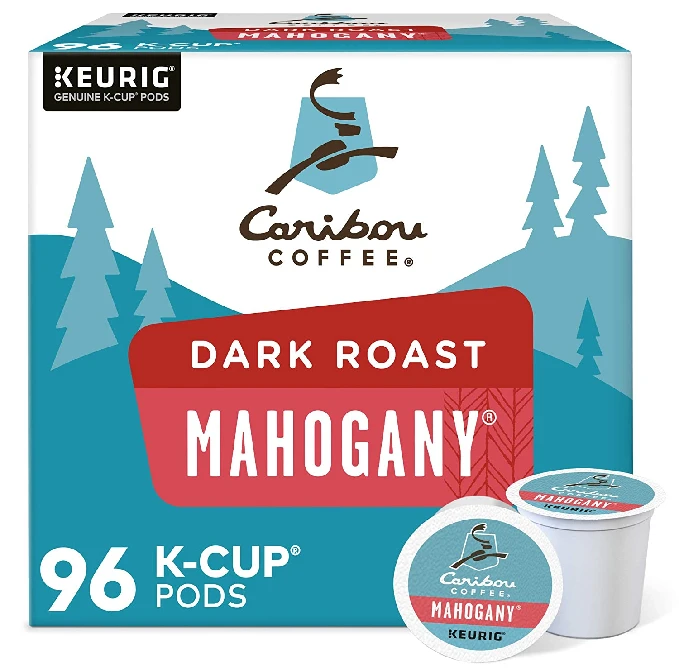 Caribou Coffee Mahogany Single Serve Dark Roast K Cup Pods