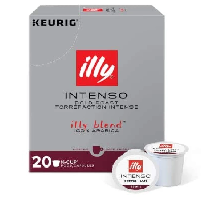 Illy Intense Robust Dark Roast With Arabica Coffee Pods for Keurig Coffee Machine