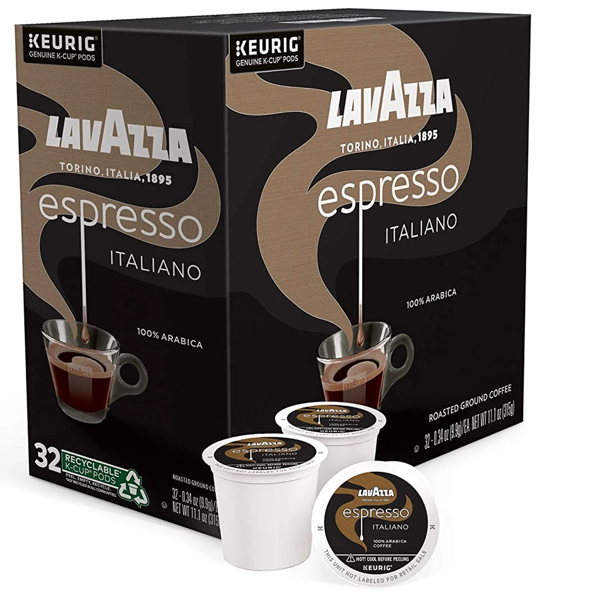 Lavazza Espresso Italiano Single Serve Coffee K Cups for Keurig Brewer