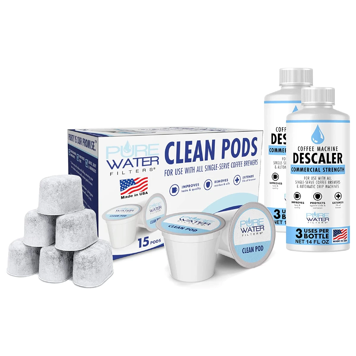 PureWater Filters Clean Care Includes Two Use Descaling Solutions