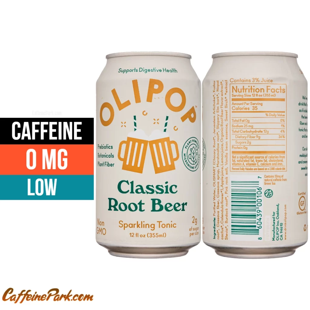 caffeine in OLIPOP Classic Root Beer