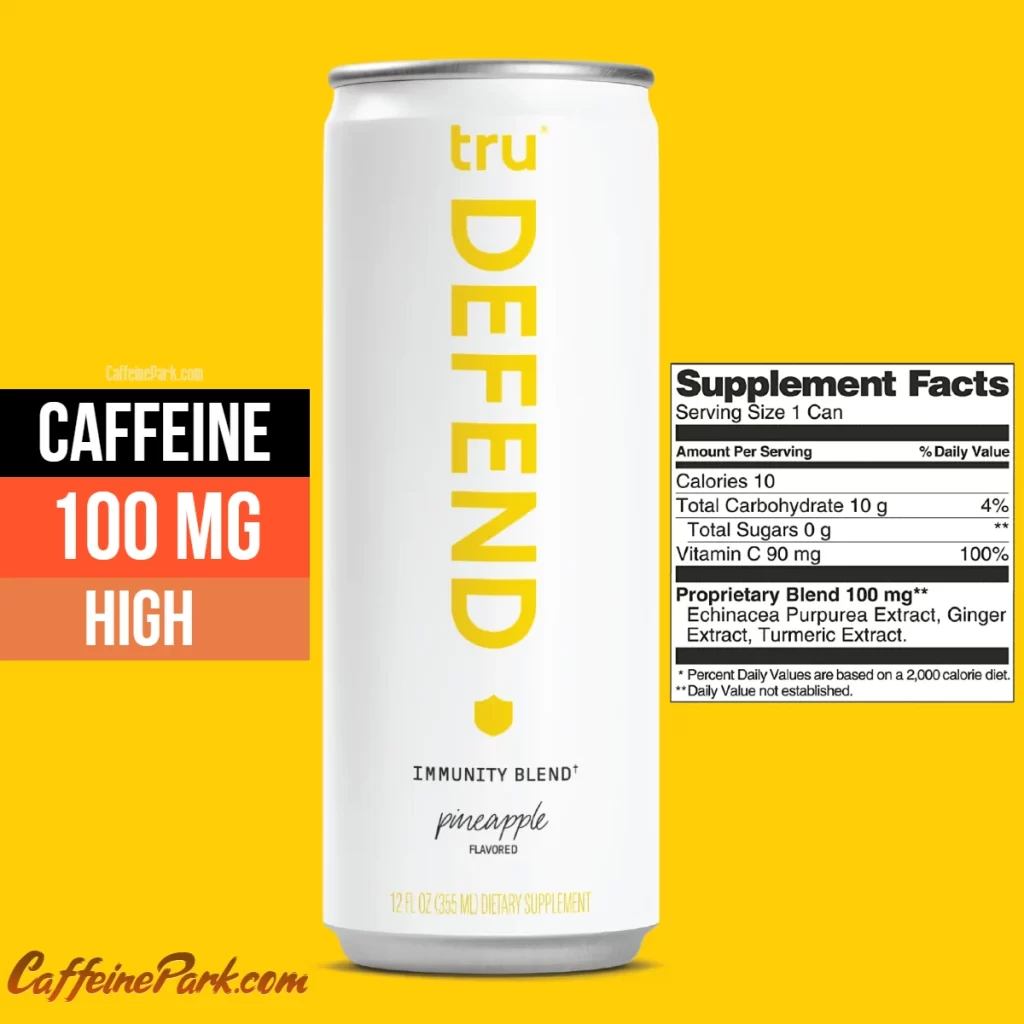 caffeine in Tru Defend Sparkling