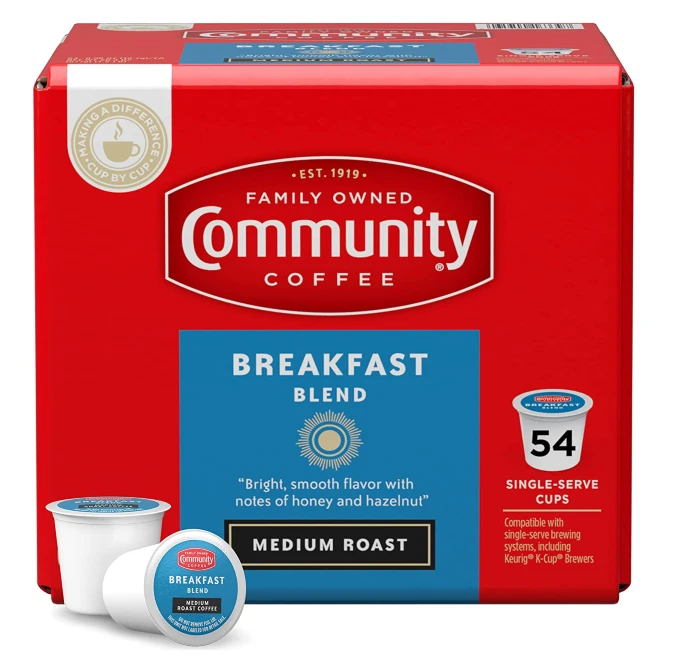 Community Coffee Breakfast Blend Compatible with Keurig K Cup Brewers