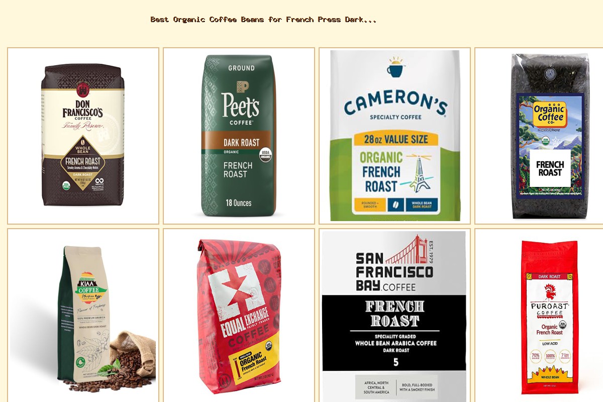 Organic Coffee Beans French Press With Finish photo
